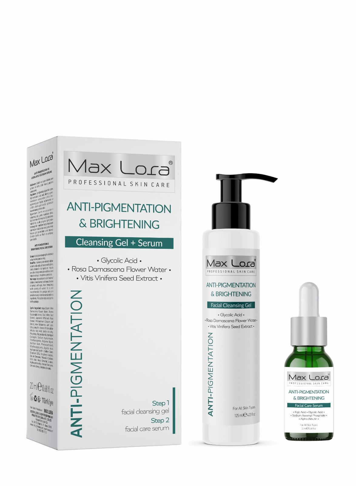 Max Lora Anti Pigmention Gel 125 ml  +  Serum 20 ml